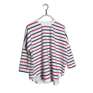 Pomander Place Tuckernuck Drop Shoulder Long Sleeve Blue Red White Stripes